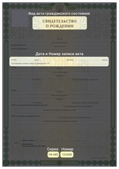 СВИДЕТЕЛЬСТВО О РОЖДЕНИИ